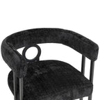 Chaise de salle à manger d'appoint moderne rembourrée en tissu chenille pour le salon