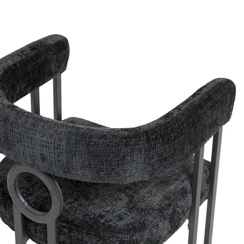 Chaise de salle à manger d'appoint moderne rembourrée en tissu chenille pour le salon