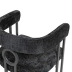 Chaise de salle à manger d'appoint moderne rembourrée en tissu chenille pour le salon