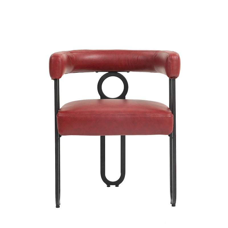 Chaise de salle à manger d'appoint moderne rembourrée en tissu chenille pour le salon