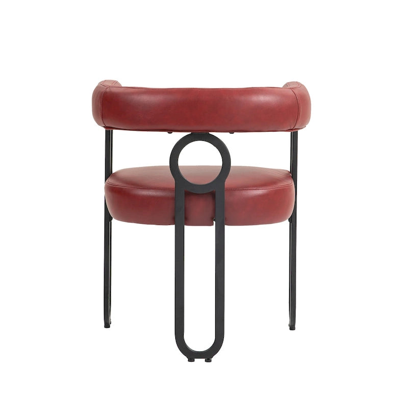 Chaise de salle à manger d'appoint moderne rembourrée en tissu chenille pour le salon