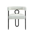 Chaise de salle à manger d'appoint moderne rembourrée en tissu chenille pour le salon