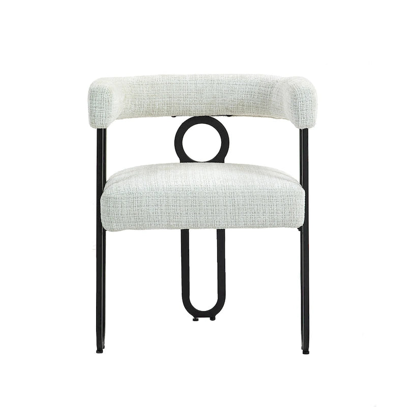 Chaise de salle à manger d'appoint moderne rembourrée en tissu chenille pour le salon