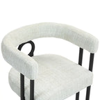 Chaise de salle à manger d'appoint moderne rembourrée en tissu chenille pour le salon