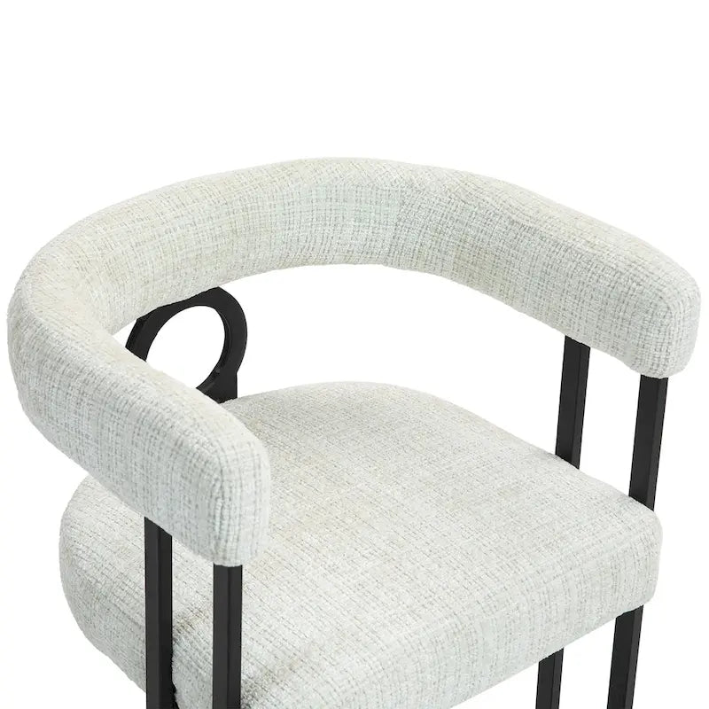 Chaise de salle à manger d'appoint moderne rembourrée en tissu chenille pour le salon