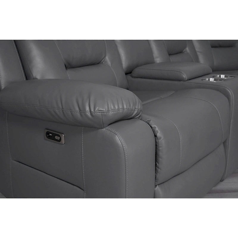 Canapé sectionnel inclinable 109, Canapé inclinable modulaire de salon avec 2 consoles de rangement et 4 porte-gobelets